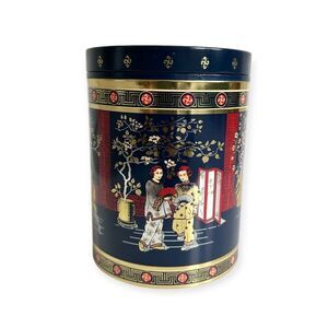 🆕Oriental Japanese Motif Stainless Steel Tin Storage Canister